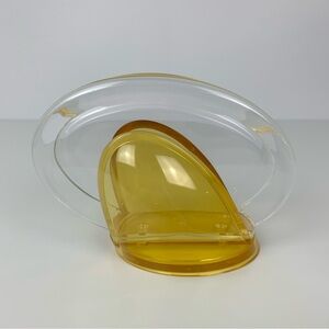 Guzzini Napkin Holder Space Age MCM Vtg Italy Recanati Clear Amber Honey Acrylic